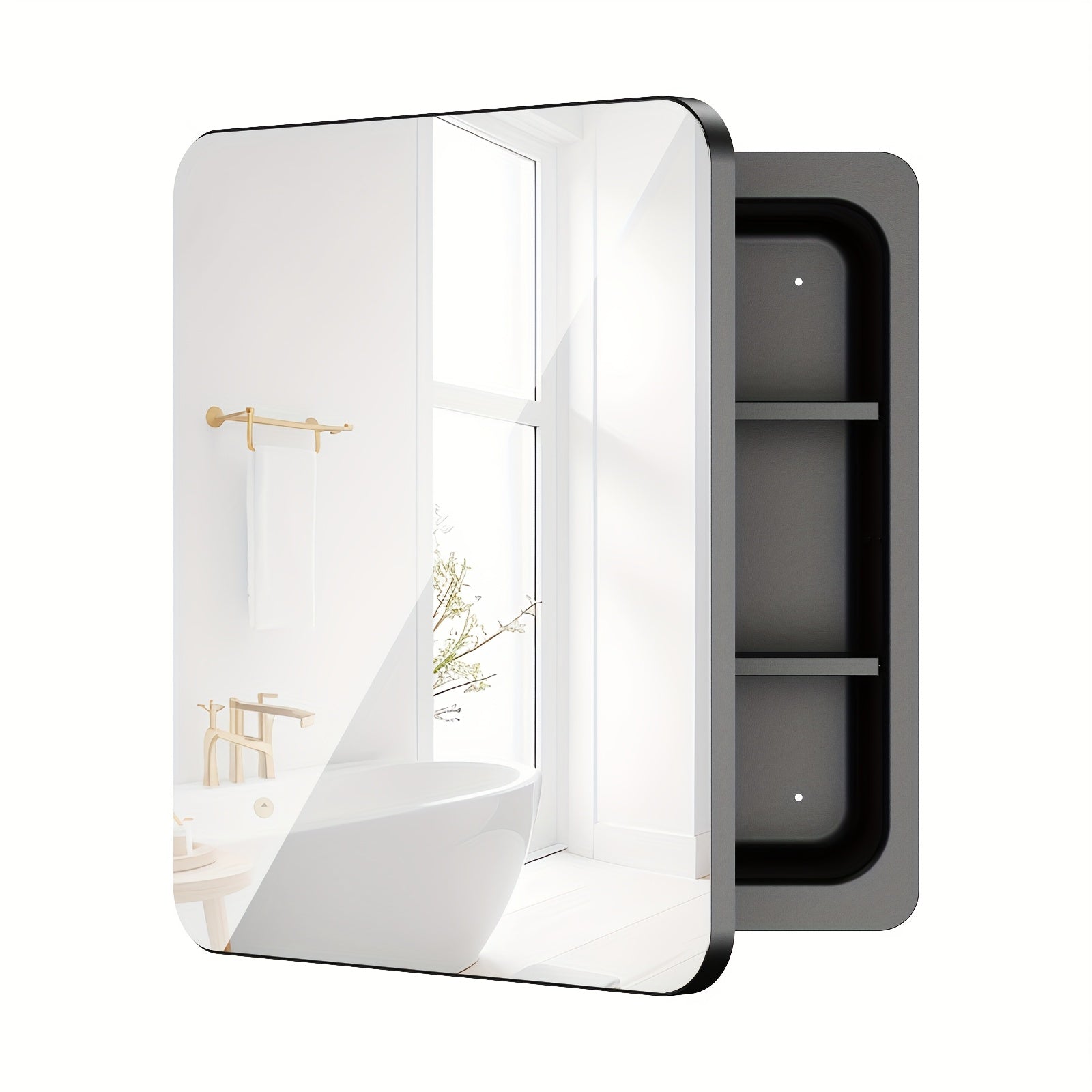 18 Inches Wide by 25 Inches High Bathroom Mirror Cabinet
