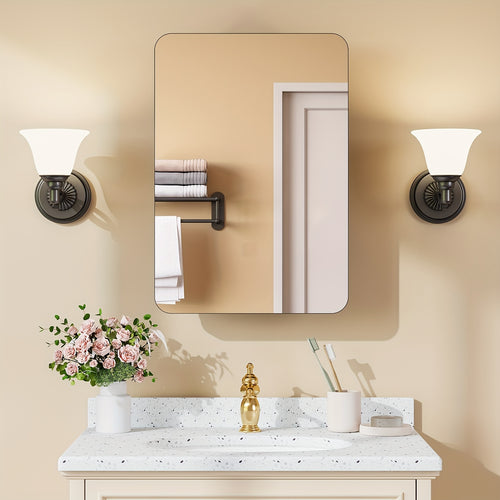 18 Inches Wide by 25 Inches High Bathroom Mirror Cabinet