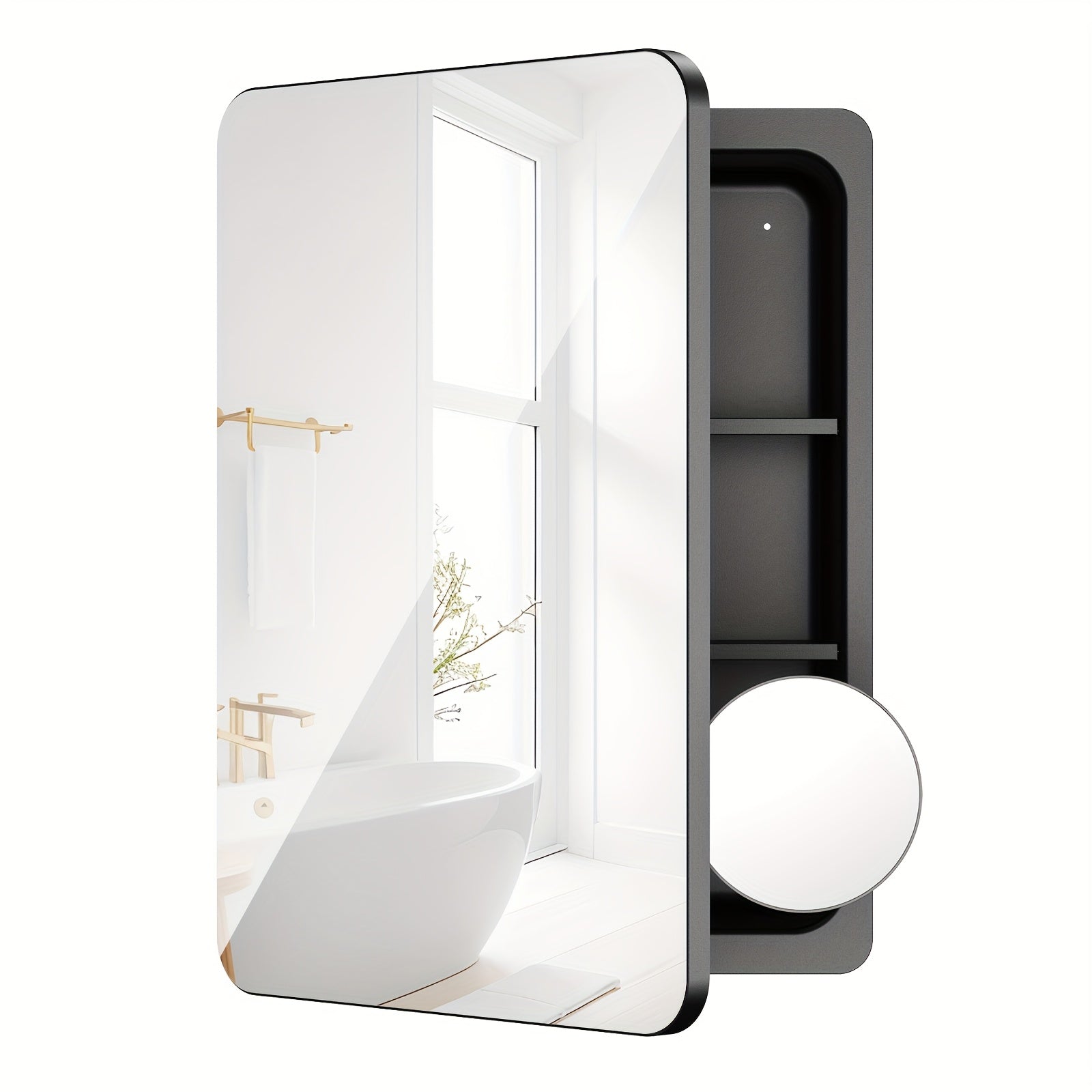 18 Inches Wide by 25 Inches High Bathroom Mirror Cabinet