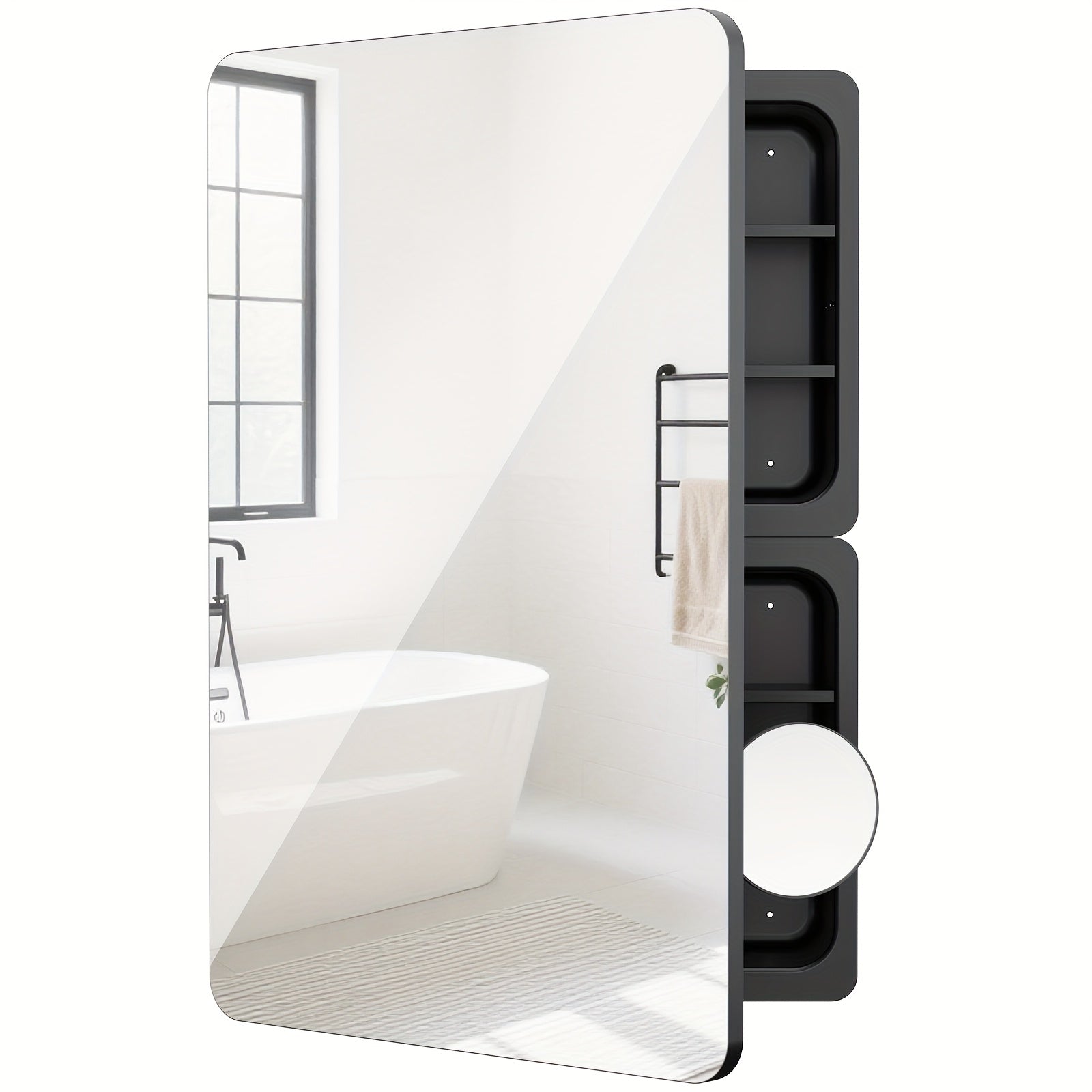 18 Inches Wide by 25 Inches High Bathroom Mirror Cabinet